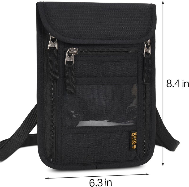 Arouselove Neck Wallet Lightweight RFID Blocking Waterproof Travel Pouch for Women Men - Image 4